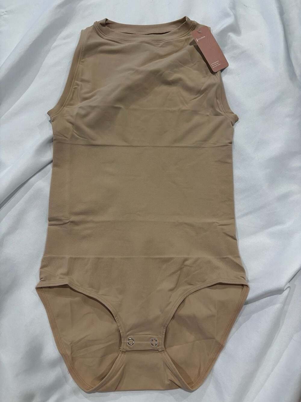 FeelinGirl Sleeveless Seamless Bodysuit Shapewear Tummy Control Nude XS/S